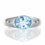Anello - 18 carati Oro bianco - 2.75ct. tw. Acquamarina