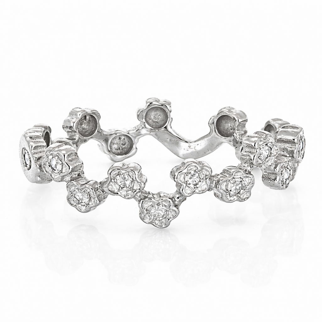 Anello - 18 carati Oro bianco Diamante (Naturale)