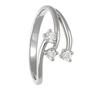 Anello - 18 carati Oro bianco - 0.12ct. tw. Diamante (Naturale)