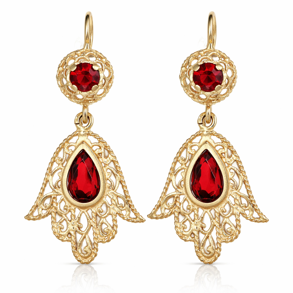 Coppia di orecchini pendenti da donna