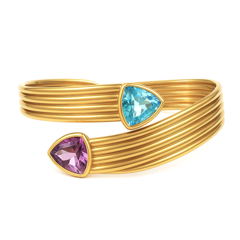 Bracciale - 18 carati Oro giallo - 13.00ct. tw. Topazio - Ametista