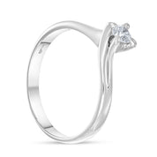 Anello - 18 carati Oro bianco - 0,15 ct. due. Diamante (Naturale)