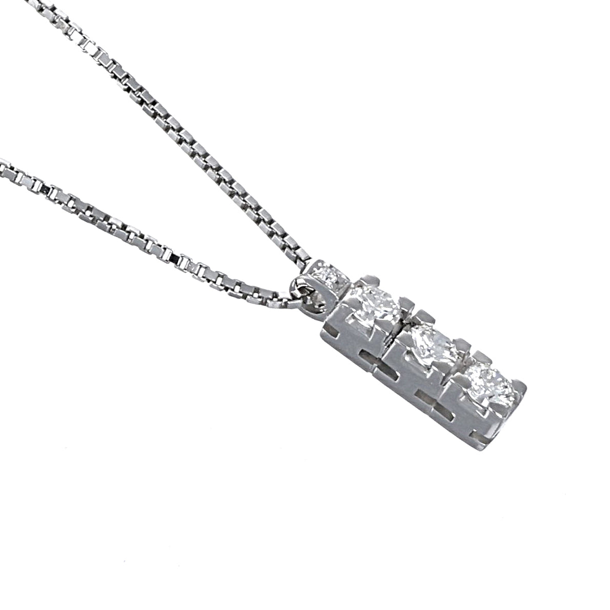 Collana con ciondolo - 18 carati Oro bianco - 0.66ct. tw. Diamante (Naturale)