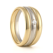 Anello - 18 carati Oro giallo - 0.10ct. tw. Diamante (Naturale)