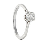 Anello - 18 carati Oro bianco - 0.12ct. tw. Diamante (Naturale)