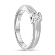 Anello - 18 carati Oro bianco - 0.10ct. tw. Diamante (Naturale)