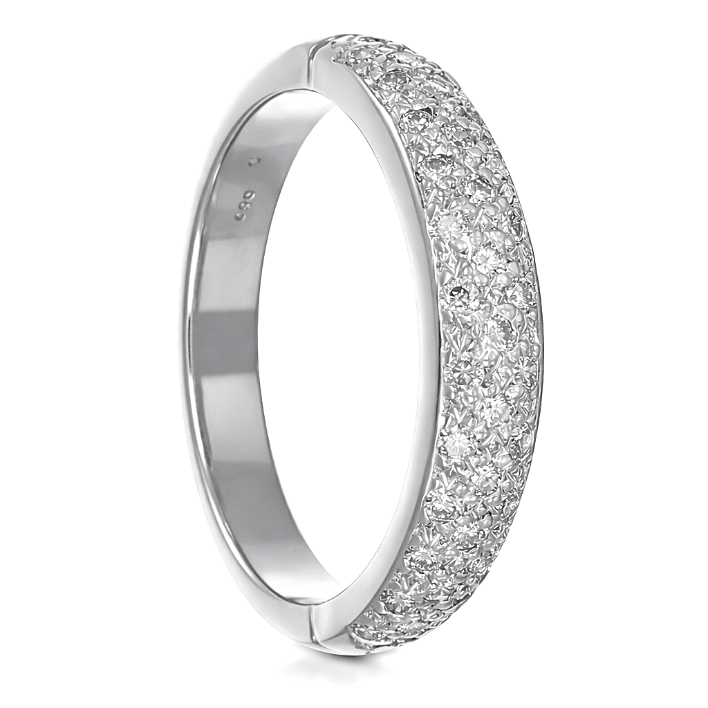 Anello - 14 carati Oro bianco - 0.74ct. tw. Diamante (Naturale)