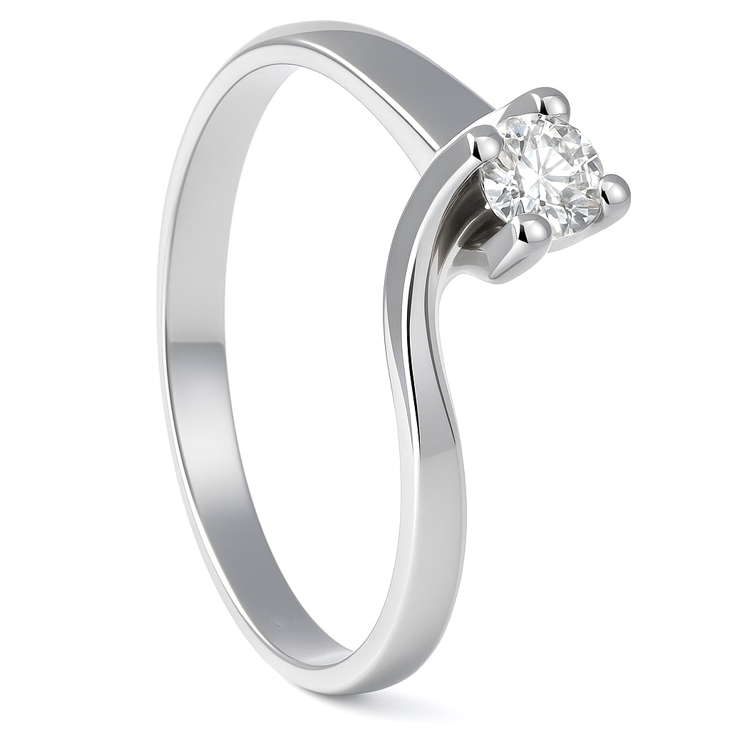 Anello - 18 carati Oro bianco - 0.15ct. tw. Diamante (Naturale)