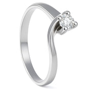 Anello - 18 carati Oro bianco - 0.15ct. tw. Diamante (Naturale)