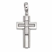 Ciondolo - 18 carati Oro bianco - 0.02ct. tw. Diamante (Naturale) - Made in Italy - Handmade