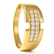 Anello - 18 carati Oro giallo - 0.08ct. tw. Diamante (Naturale)