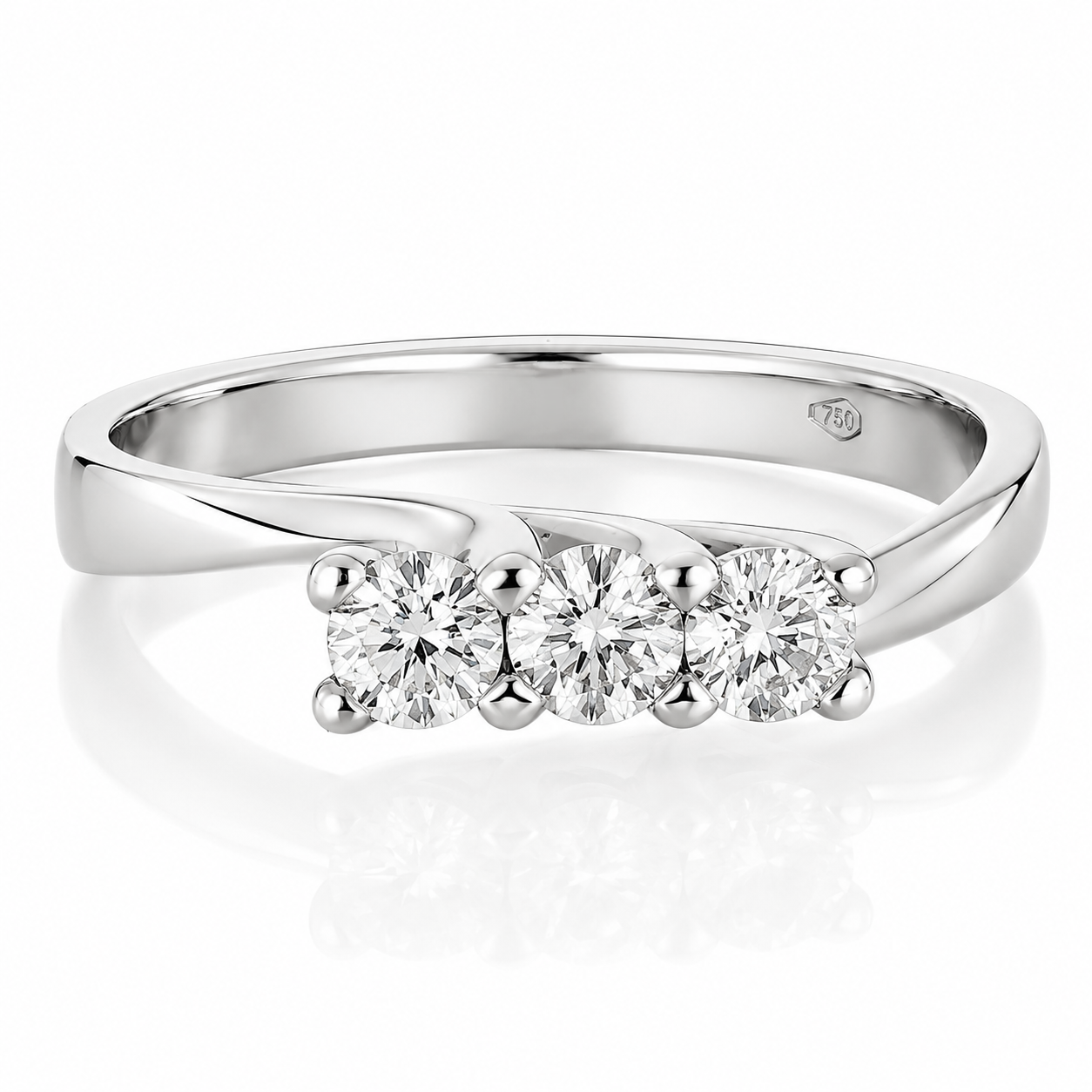 Anello - 18 carati Oro bianco - 0.33ct. tw. Diamante (Naturale)