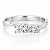 Anello - 18 carati Oro bianco - 0.33ct. tw. Diamante (Naturale)