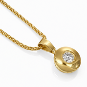 Collana con ciondolo - 18 carati Oro giallo - 0.12ct. tw. Diamante (Naturale)