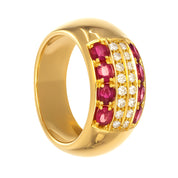 Anello - 18 carati Oro giallo - 1.28ct. tw. Rubino - Diamante