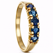 Anello - 18 carati Oro giallo - 0.60ct. tw. Zaffiro