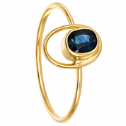 Anello - 18 carati Oro giallo - 0.25ct. tw. Zaffiro - Made in Italy - Handmade