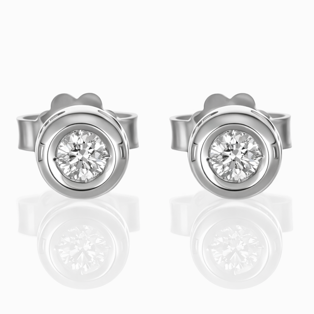 Orecchini - 18 carati Oro bianco - 0.14ct. tw. Diamante (Naturale)