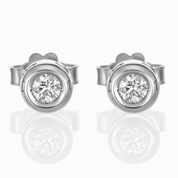 Orecchini - 18 carati Oro bianco - 0.14ct. tw. Diamante (Naturale)