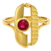 Anello - 18 carati Oro giallo - 0.20ct. tw. Rubino