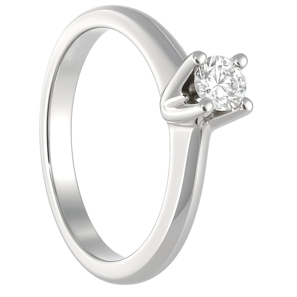 Anello - 18 carati Oro bianco - 0.16ct. tw. Diamante (Naturale)
