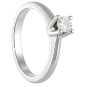 Anello - 18 carati Oro bianco - 0.16ct. tw. Diamante (Naturale)