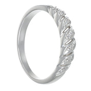 Anello - 18 carati Oro bianco - 0.08ct. tw. Diamante (Naturale)