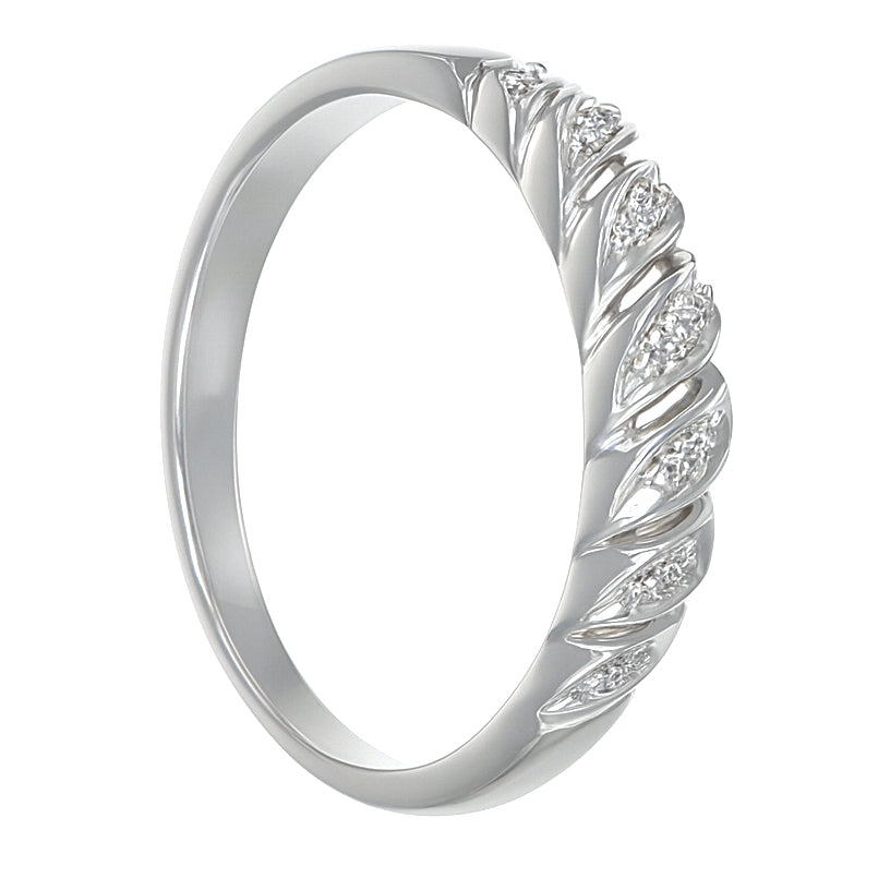 Anello - 18 carati Oro bianco - 0.08ct. tw. Diamante (Naturale)