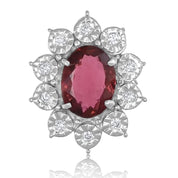 Ciondolo - 18 carati Oro bianco - 2.24ct. tw. Tormalina - Diamante