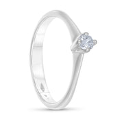 Anello - 18 carati Oro bianco - 0.15ct. tw. Diamante (Naturale)
