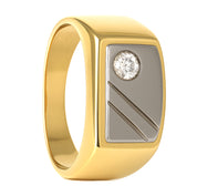 Anello - 18 carati Oro bianco, Oro giallo - 0.08ct. tw. Diamante (Naturale)