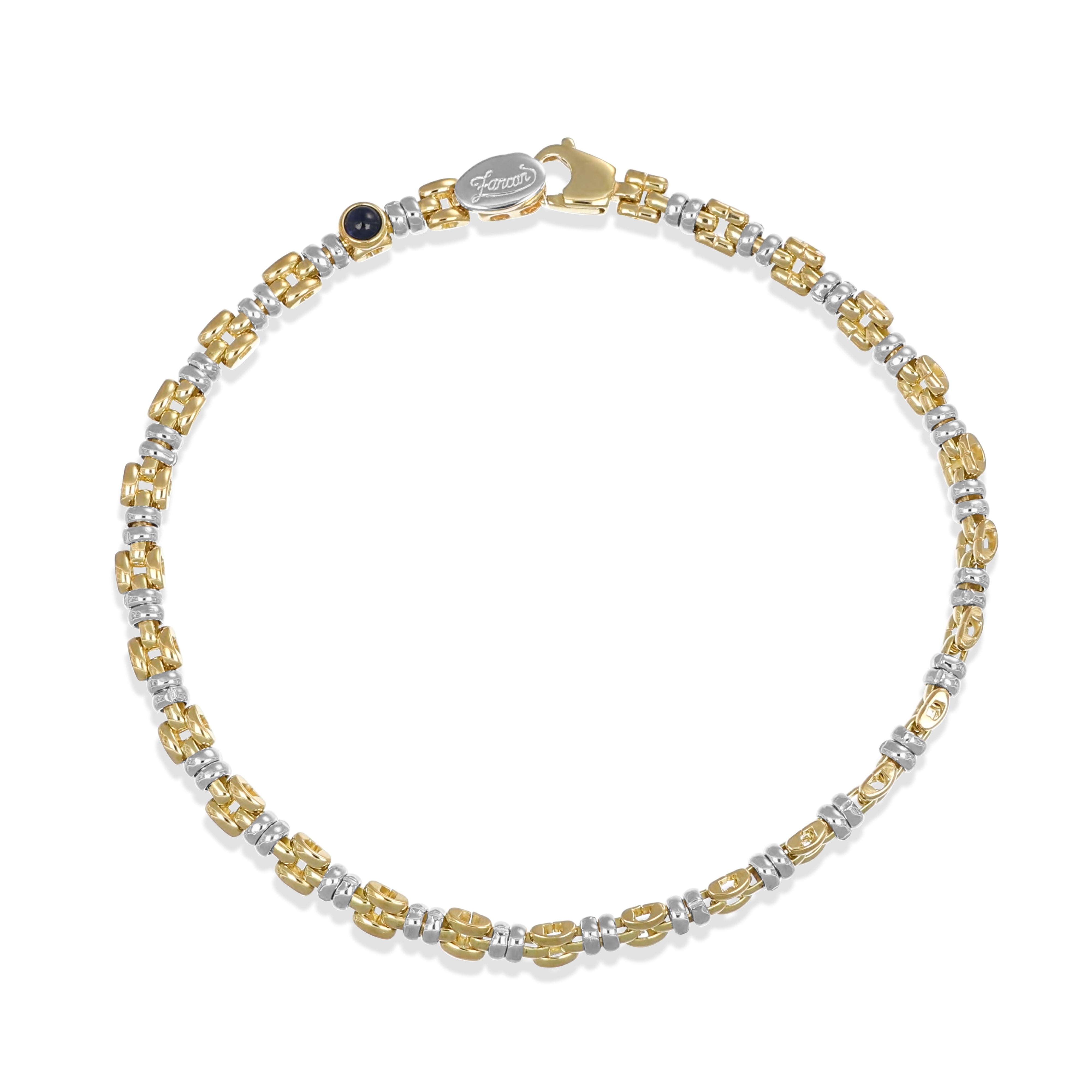 Bracciale - Oro bianco 18 kt., Oro giallo - 0,10 ct. tw. Zaffiro