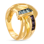 Anello - Oro giallo 18 kt - 0,61 ct. tw. Topazio - Ametista