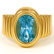 Anello - 18 carati Oro giallo - 5.00ct. tw. Topazio