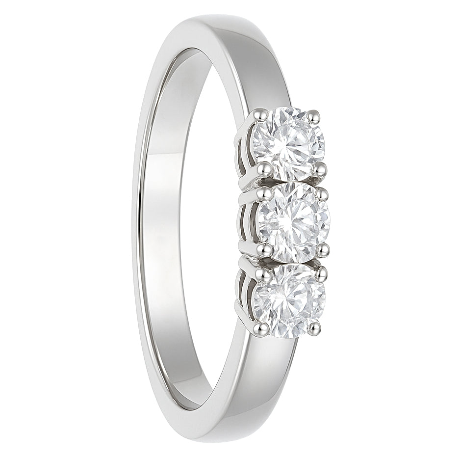 Anello - 18 carati Oro bianco - 0.54ct. tw. Diamante (Naturale)