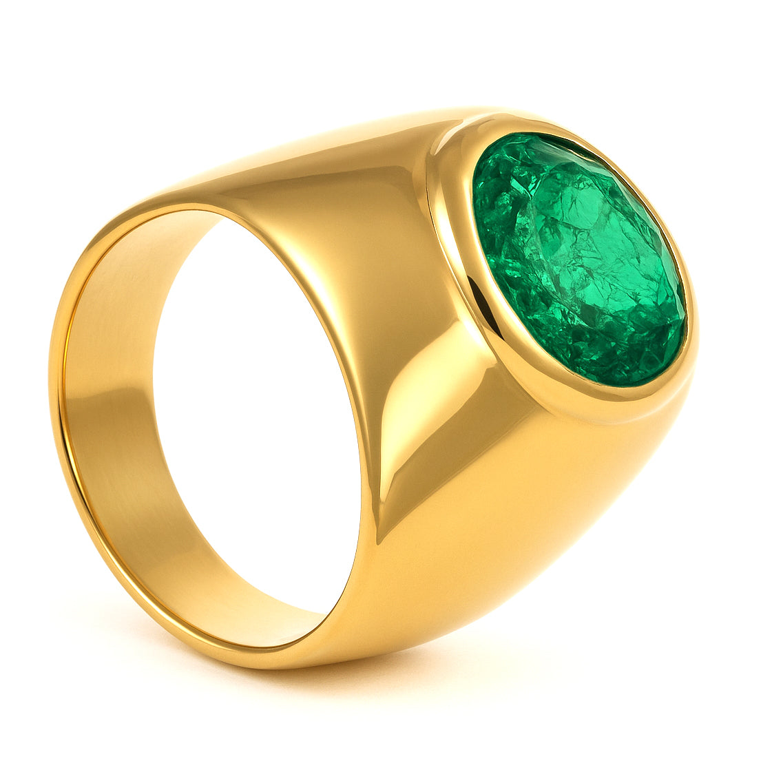 Anello - 18 carati Oro giallo - 3.35ct. tw. Smeraldo