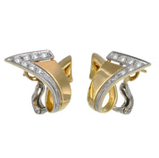 Orecchini - 18 carati Oro bianco, Oro giallo - 0.16ct. tw. Diamante (Naturale)