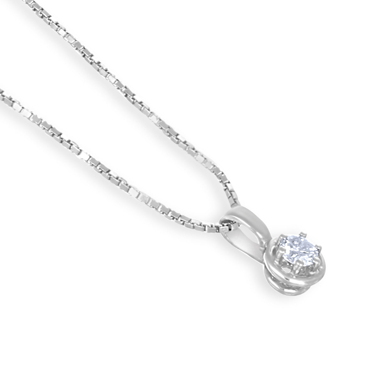 Collana con ciondolo - 18 carati Oro bianco - 0.07ct. tw. Diamante (Naturale)