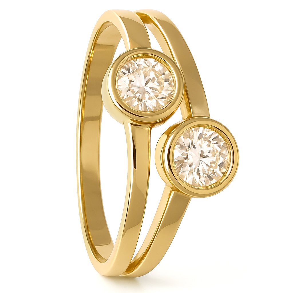 Anello - 18 carati Oro giallo - 0.44ct. tw. Diamante (Naturale)