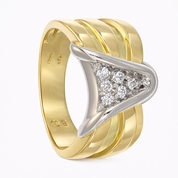 Anello da donna in oro bianco e oro giallo 18 carati