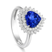 Anello - 18 carati Oro bianco - 2.35ct. tw. Tanzanite - Diamante