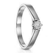 Anello - 18 carati Oro bianco - 0.11ct. tw. Diamante (Naturale)