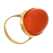 Anello - 18 carati Oro giallo Corallo