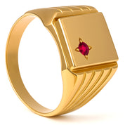 Anello - 18 carati Oro giallo - 0.05ct. tw. Rubino