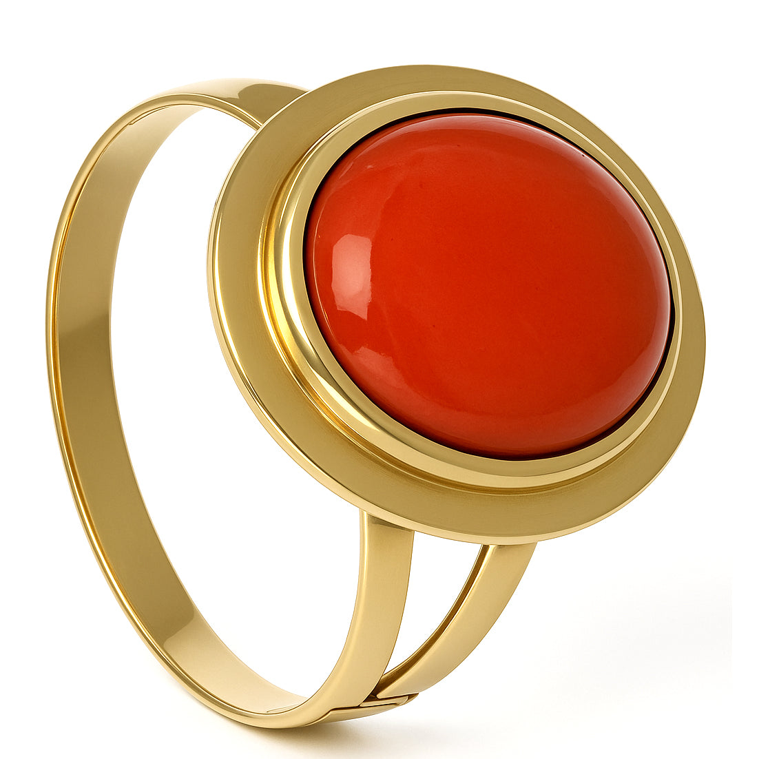 Anello - 18 carati Oro giallo Corallo