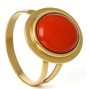 Anello - 18 carati Oro giallo Corallo