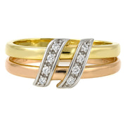 Anello - 18 carati Oro bianco, Oro giallo, Oro rosa - 0.08ct. tw. Diamante (Naturale)