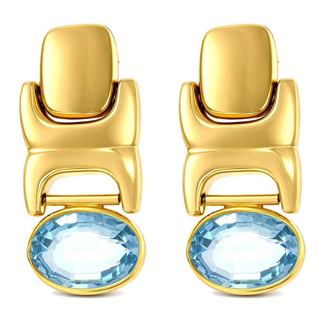Orecchini - 18 carati Oro giallo - 16.00ct. tw. Topazio