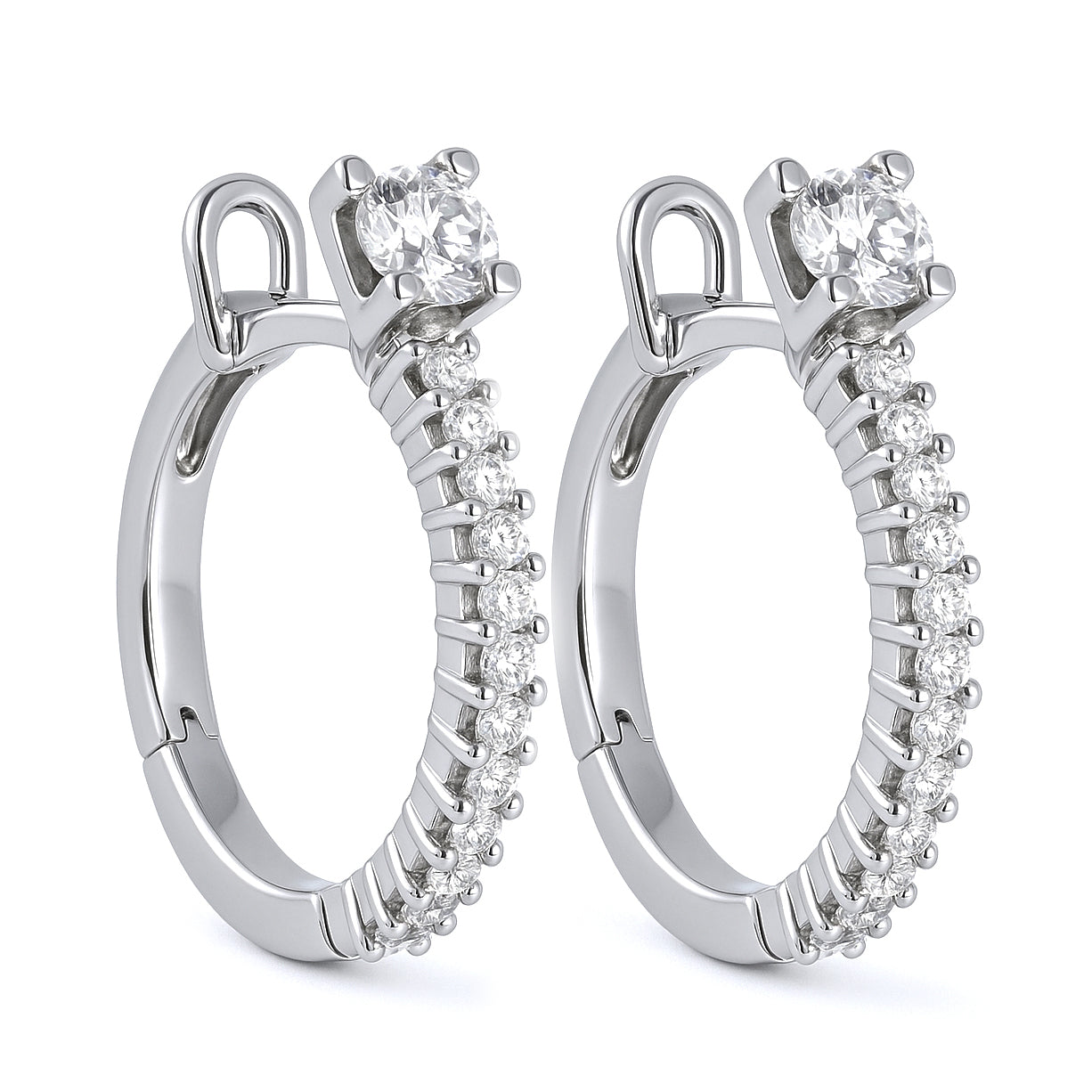 Orecchini - 18 carati Oro bianco - 0.67ct. tw. Diamante (Naturale)