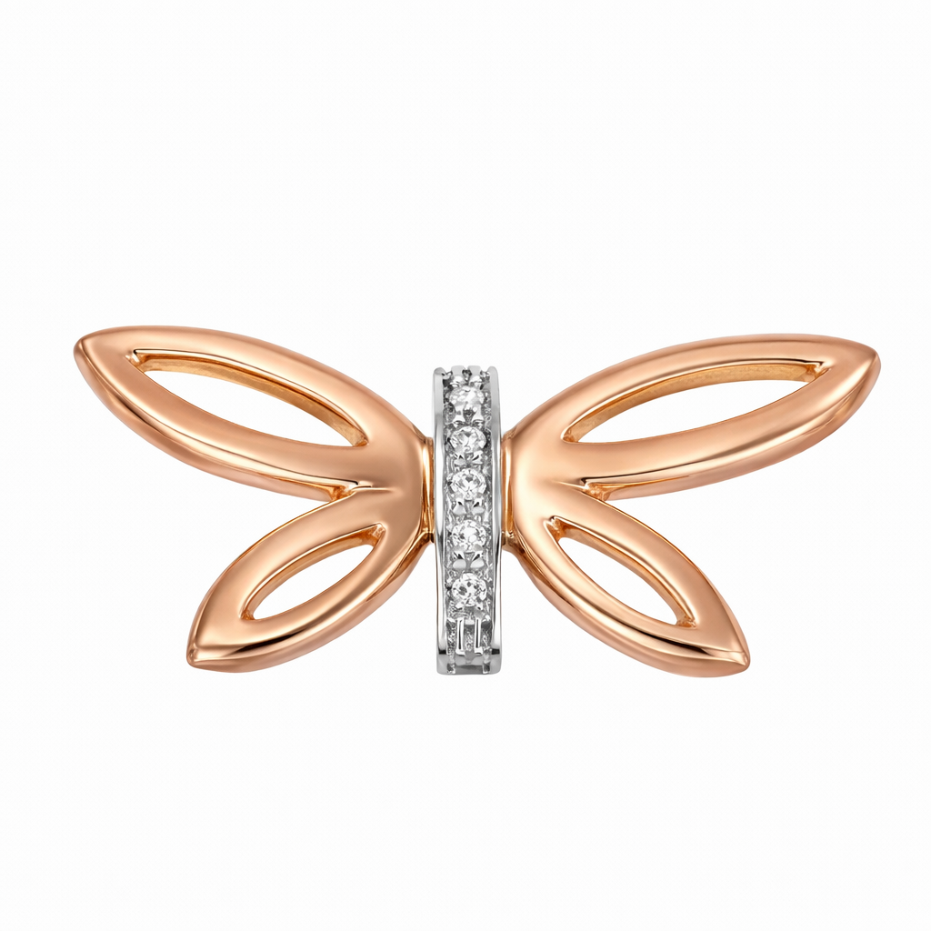 Spilla - 18 carati Oro bianco, Oro rosa - 0.05ct. tw. Diamante (Naturale)